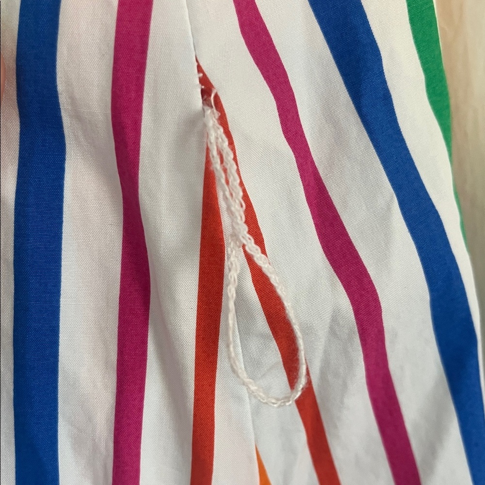 100% Cotton Christopher John Rogers rainbow size 2 midi dress natural fibers - Picture 10 of 10